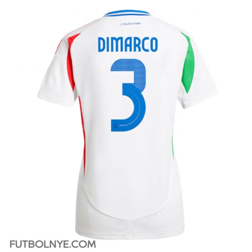 Camiseta Italia Federico Dimarco #3 Visitante Equipación para mujer Eurocopa 2024 manga corta
